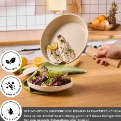 Karaca Swiss Crystal Almond Cream 12-teiliges Kochgeschirr-Set