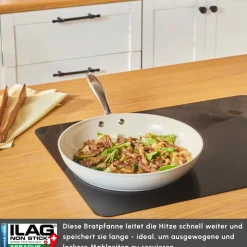 Karaca Swiss Crystal Almond Cream Pfanne mit Edelstahlgriff 30 cm