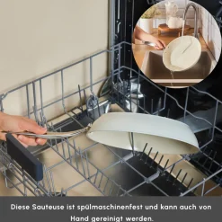 Karaca Swiss Crystal Almond Cream Pfanne mit Edelstahlgriff 30 cm