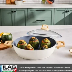 Karaca Swiss Crystal Induktions Auflauftopf, 30 cm, Creamy