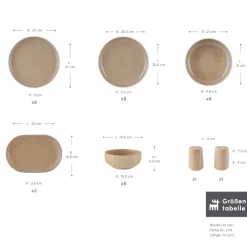 Karaca Terra 36-Teiliges 8-Personen Geschirrset Creme
