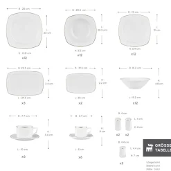 Karaca Timeless Gold Square Geschirr-Set für 12 Personen, 84-teilig