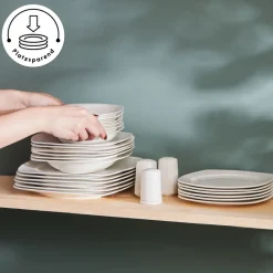 Karaca Timeless White Square Geschirr-Set für 12 Personen, 84 Teilig