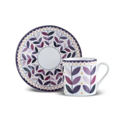 Karaca Tracy Gold 12-teiliges Bone China Espresso Türkisch-Kaffeetassen-Set für 6 Personen, 80 ml, Mehrfarbig