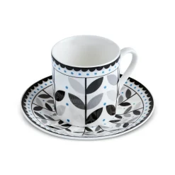 Karaca Tracy Gold 12-teiliges Bone China Espresso Türkisch-Kaffeetassen-Set für 6 Personen, 80 ml, Mehrfarbig