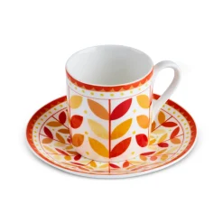 Karaca Tracy Gold 12-teiliges Bone China Espresso Türkisch-Kaffeetassen-Set für 6 Personen, 80 ml, Mehrfarbig