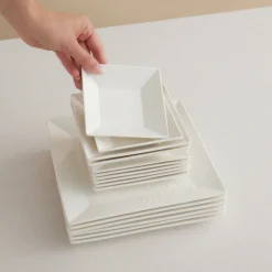 Karaca Trend Emboss Quadrat Frühstücksset und Servierschalen, 32 Teilig