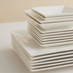 Karaca Trend Emboss Quadrat Frühstücksset und Servierschalen, 32 Teilig