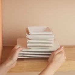 Karaca Trend Emboss Quadrat Frühstücksset und Servierschalen, 32 Teilig