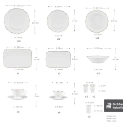 Karaca Vera Gold Geschirrset für 12 Personen, 84 teilig