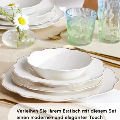 Karaca Vera Gold Geschirrset für 12 Personen, 84 teilig