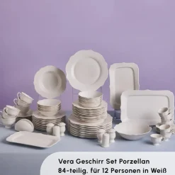 Karaca Vera White Geschirrset für 12 Personen, 84 teilig