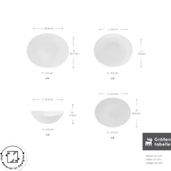 Karaca White Pure Opal Glas Tafelservice 24-teilig für 6 Personen