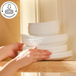 Karaca White Pure Opal Glas Tafelservice 24-teilig für 6 Personen