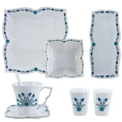 Karaca İznik Frühstücksset und Servierschalen 32- teilig für 6 Personen