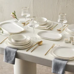 Karaca-Kollektion zum 50-jährigen Jubiläum Streamline New Generation Bone Sign Geschirrset für 12 Personen, 59-teilig