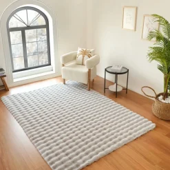 Kaschmir Teppich 7/24 Cosy Premium Bubble Hellgrau 100x150 cm