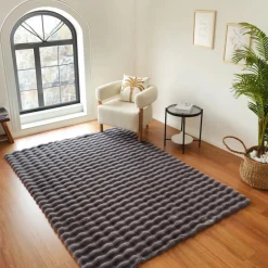 Kaschmir Teppich 7/24 Cosy Premium Bubble Anthrazit 120x180 cm