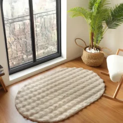 Kaschmir Teppich Cosy Premium Bubble Beige Oval, 100x150 cm