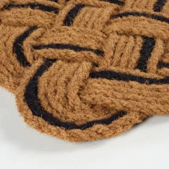 Kaschmir Teppich Geflochten Schwarz Natur Coco Fußmatte 45x75 cm