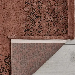 Kashmir Teppich Viskose Premium Damast Lachs 80x150 cm Teppich