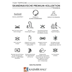 Kasmir Teppich 7/24 Skandinavisch Premium Tirana 120x180 cm
