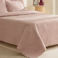 Leaf Bettüberwurf-Set Anthrazit 230x240 Cm + 2 (50x70 Cm)