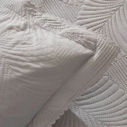 Leaf Bettüberwurf-Set Grau 230x240 Cm + 2 (50x70 Cm)