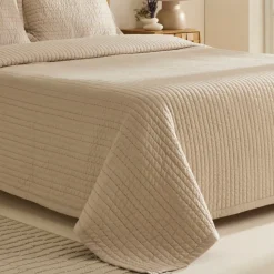 Manon Bettüberwurf Set, Doppelbett, Beige 230x240cm + 2(50x70) cm