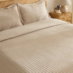 Manon Bettüberwurf Set, Doppelbett, Beige 230x240cm + 2(50x70) cm