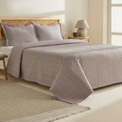 Margot Bettüberwurf Set Grau 230x240cm + 2(50x70) cm