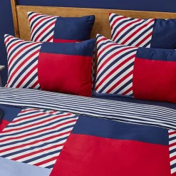 Nautica Home Morris Bettbezug-Set aus 100 % Baumwolle, 200 × 200 cm, Navy Blue Multi