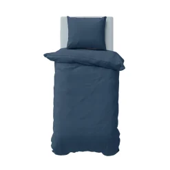 Nautica Solid Einzelperson İndigo Bettbezugsset, 155x220, 80x80