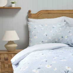 Sarah Anderson Gänseblümchen Mint 100% Baumwolle Doppel Bettbezug Kissen Set