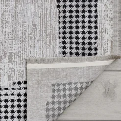 Viskose Premium Gänsefuß Muster Teppich 160x230cm